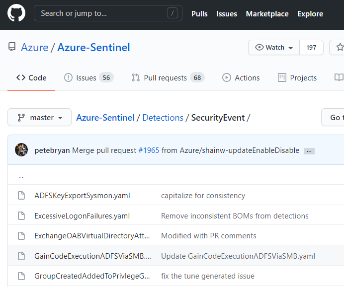 Alertrule from github to Azure sentinel